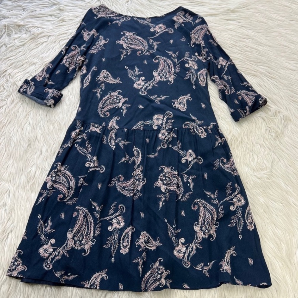 Garnet Hill Women's Paisley Print Smocked Shift Dress